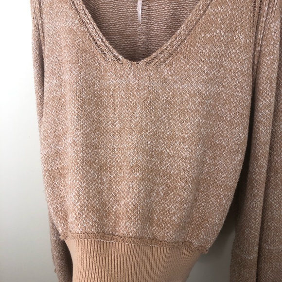 Free people ripe tide v neck sweater tan size medium - Picture 4 of 13
